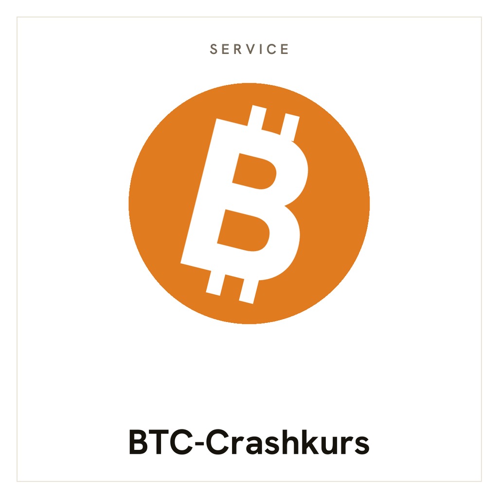 BTC-Crashkurs mit Bitcoin-Logo – MINEOMAT Service